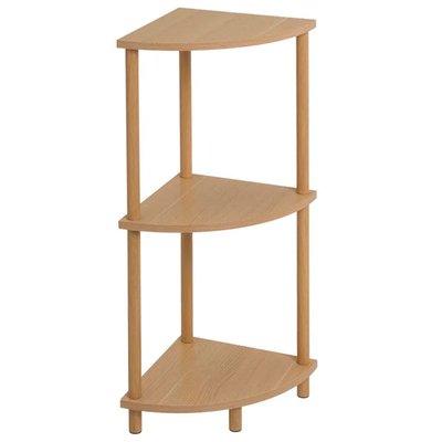 Étagère d'angle 3 plateaux en bois et métal 30x30x76cm WADIGA