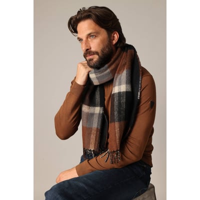 Écharpe homme à motif jacquard géométrique SLALOM DEELUXE