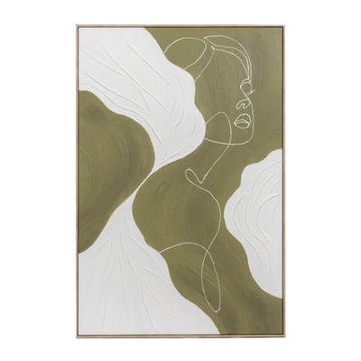 Toile imprimée femme cadre bois clair 80x120 cm AMADEUS