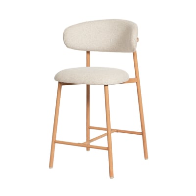 Tabouret de bar en tissu beige assise 65 cm Curve (lot de 2) AMADEUS
