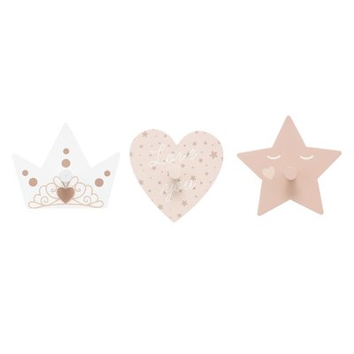 Lot de 3 patères princesse ATMOSPHERA