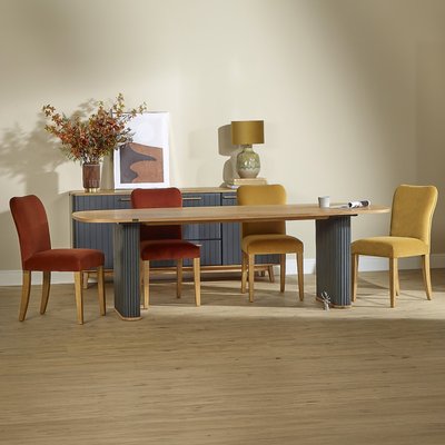 chaises modernes en velours de polyester et bois massif JOEL ROBIN DES BOIS