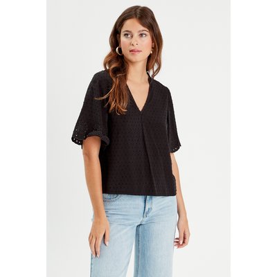 Blouse manches courtes brodée CACHE CACHE