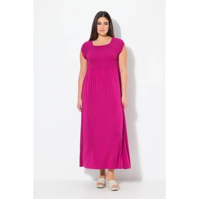 Robe smockée, coupe évasée. Encolure carrée ULLA POPKEN