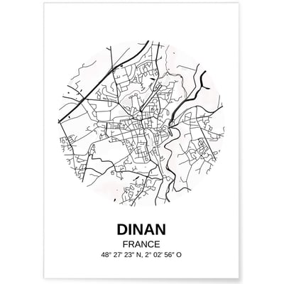 Affiche Carte Dinan L'AFFICHERIE