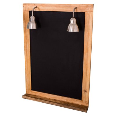 Tableau noir mural 2 spots lumineux 70x100cm WADIGA