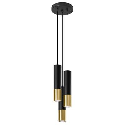 Suspension Acier Or/Noir GU10 3 Loopez EDEN