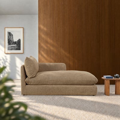 Méridienne droite modulable en tissu texturé  LEOPOLD BERAH GETAH