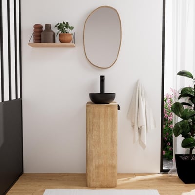 Ensemble meuble lave-mains + vasque + robinet + miroir TOM MOB IN