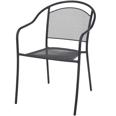 Fauteuil de jardin en métal gris anthracite - 81x58x55cm WADIGA