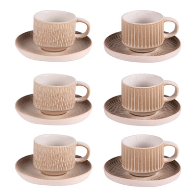 Coffret de 6 tasses à café avec sous tasses Miyaki 9 cl TABLE PASSION