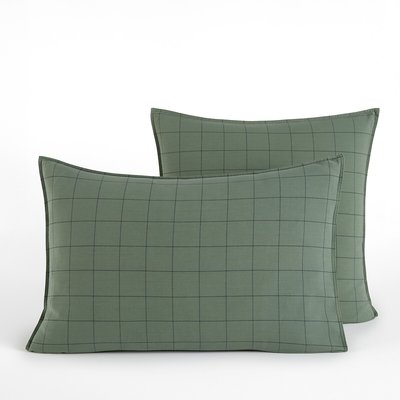 Ponlok Checked 100% Organic Cotton 350 Thread Count Pillowcase AM.PM