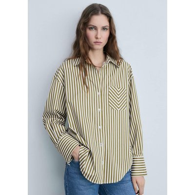 Chemise rayée et poche contrastante MANGO