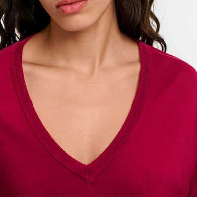 Jersey de cuello de pico, de punto fino LA REDOUTE COLLECTIONS