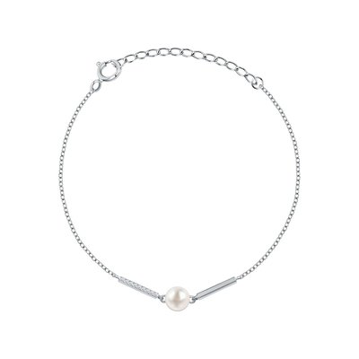 Bracelet en argent 925 et perle de culture PERLE DE NUIT