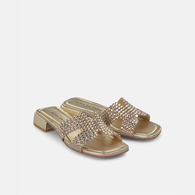 Sandales plates avec bande de strass et bout carré ALMA EN PENA