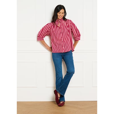 Chemise rayée col volanté LOLALIZA