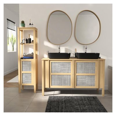 Meuble double+vasque+rob+miroir+colonne NESTO MOB IN