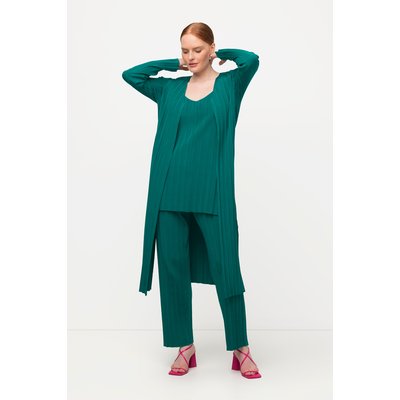 Cardigan en maille finement côtelée à coupe ULLA POPKEN