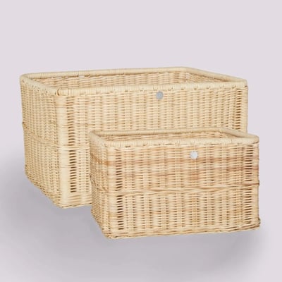 Set de 2 paniers de rangement en rotin KOK