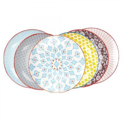 Lot de 6 grandes assiettes design 1, SABAE ARTIME