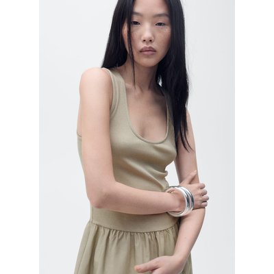 Robe évasée tissu combiné MANGO