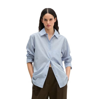 Blouse avec détail de nœuds regular en coton chambray MARC O'POLO
