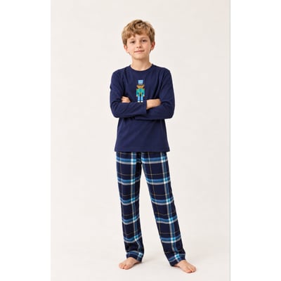 Pyjama enfant en jersey et flanelle de coton à carreaux Mark ARTHUR