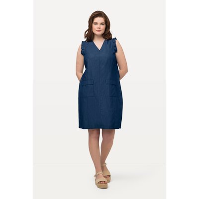 Robe, effet jean, ligne en A, col en V ULLA POPKEN