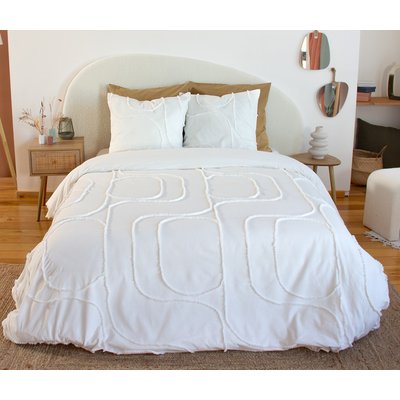 Parure De Couette 3pcs 260x240cm finitions Tuftées en Coton Lave 52fils/cm2 - JAJA C DESIGN HOME TEXTILE