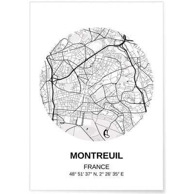 Affiche Carte Montreuil L'AFFICHERIE