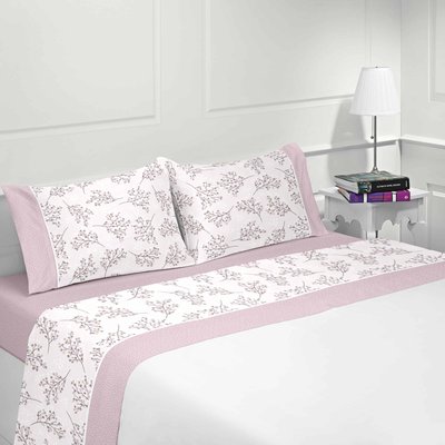 Parure drap de lit en coton flanelle 57 fils imprimé ROMA LINANDELLE