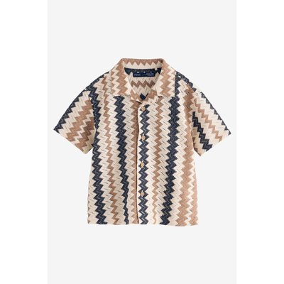 Chemise rayée texturée à manches courtes NEXT