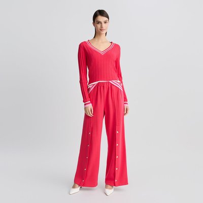 Pull rouge avec col en V LIU JO