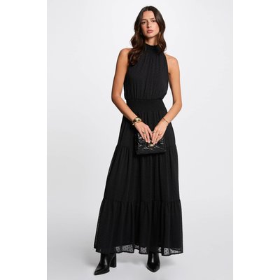 Robe longue droite plumetis MORGAN