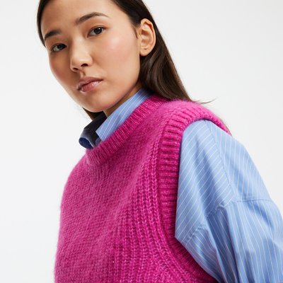 Trui zonder mouwen met ronde hals, in alpaga mix LA REDOUTE COLLECTIONS