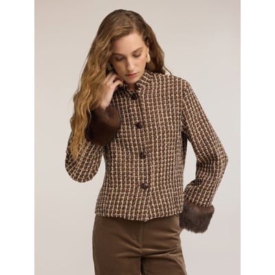 Veste courte à motif check MOTIVI