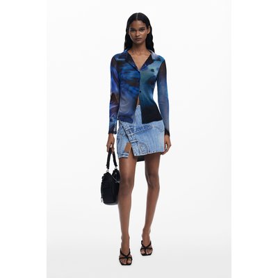Desigual - T-shirt boutonnée en tulle DESIGUAL