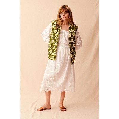 Jupe blanche broderie anglaise femme La Redoute