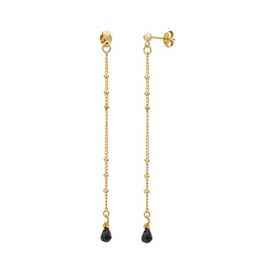 Boucles d'oreilles longues danaé onyx CAROLINE NAJMAN