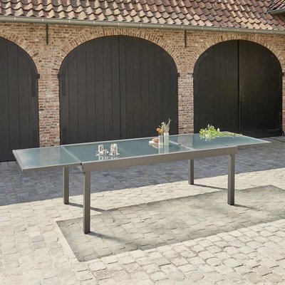 Table de jardin en aluminium extensible gris 8/12 places MODULO BERAH GETAH