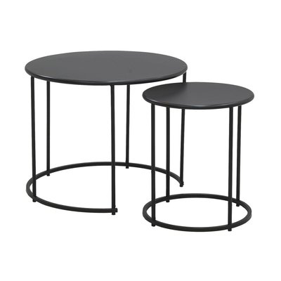 Tables basses en métal teinté noir (Lot de 2) AUBRY GASPARD