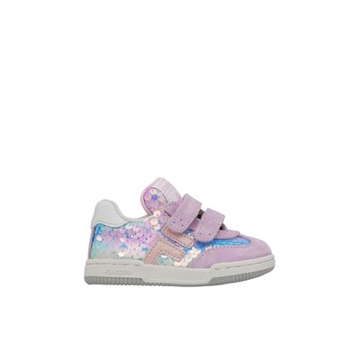 Baskets en cuir et suède avec paillettes DASKY LOW VL. FALCOTTO