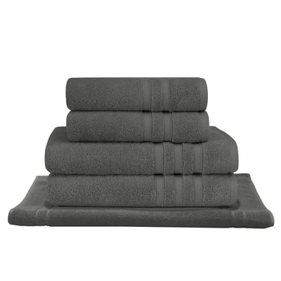 Ensemble de bain 4 pièces + tapis 600 g/m² SENSILK SENSEI MAISON