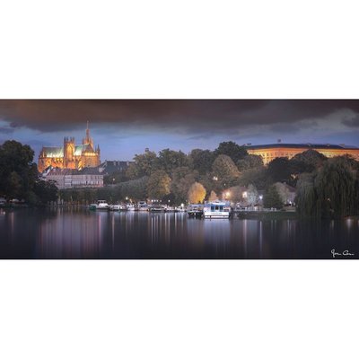 Tableau Sur Verre Synthétique Skyline Plan Eau PORT CEANOTHE