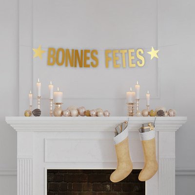 Décoration de Maison pour Noël - Kit de Réveillon Blanc et Or pour les Fêtes DRAEGER PARIS