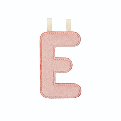 Lettre en tissu phosphorescente rose E LILLIPUTIENS