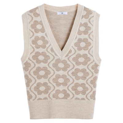 Floral Jacquard Knitted Vest Top LA REDOUTE COLLECTIONS