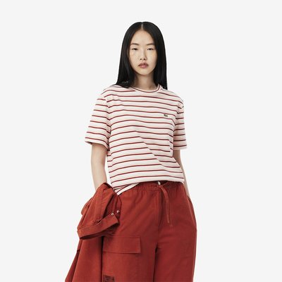 T-shirt a righe con maniche corte LACOSTE