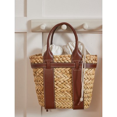 Sac cabas paille et cuir -  Maroquinerie CYRILLUS